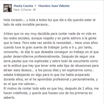 Testimonio de Marta Cuesta