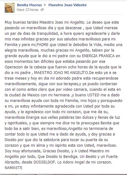 Testimonio de Benita Mocruz