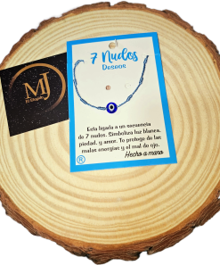PULSERA DE 7NUDOS CON OJO TURCO DESEOS. -ENVIO INCLUIDO.